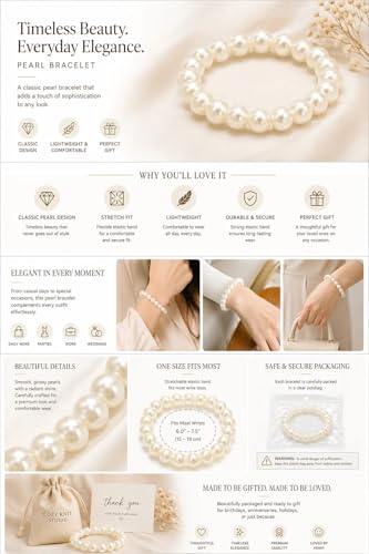 Handmade Stretch Beaded Bracelet for Women, Adjustable Stackable Bracelet