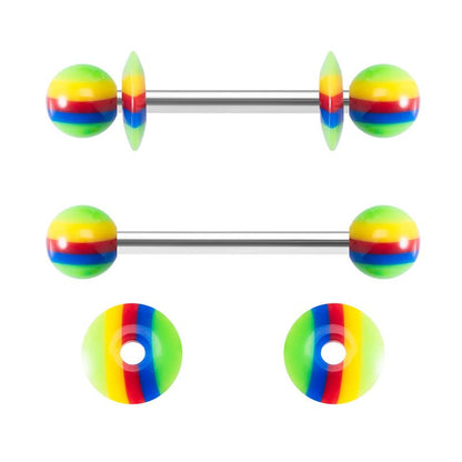 14G Body Piercing Jewelry Surgical Steel Belly Button Rings Tongue Rings Packs Silicone Spike Ball Barbell Belly Tongue Nipple Rings Piercing for Women - style: 12pcs tongue rings