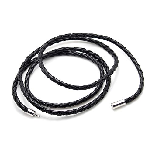 Xusamss Fashion Alloy Buckle Multilayer Leather Wrap Cuff Bracelet,7.5inches - color: Black