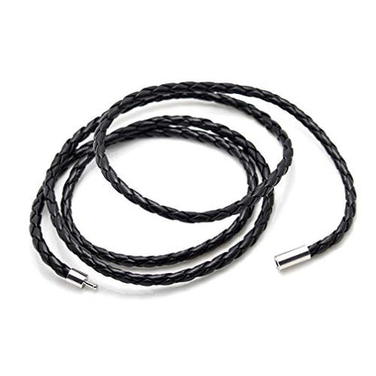 Xusamss Fashion Alloy Buckle Multilayer Leather Wrap Cuff Bracelet,7.5inches - color: Black