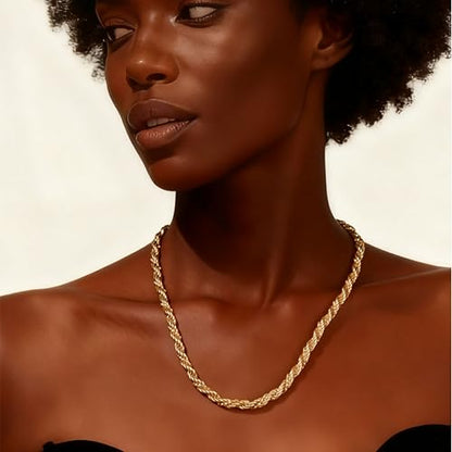 SEADAY Layered Gold Necklace for Women, 3-in-1 Gold Stack Necklace | Long Gold Necklace, Square, Hypoallergenic, Tarnish-resistant & Adjustable, Fashion Jewelry Gift Box & Gift Bag - color: Gold - Chunky Chain S