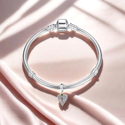 Guardian Angel Wing Dangle Charm 12 Birthstone Bead for European Bracelet Necklace - style: August