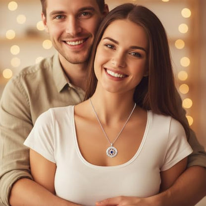 Compass Necklace for Women Wife Girlfriend Mom Daughter Gifts | S925 Silver Jewelry For Anniversary 18K Rose Gold Gifts For Birthday Christmas Mothers Valentines Day 12 Birthstones - style: 09-September-Silver
