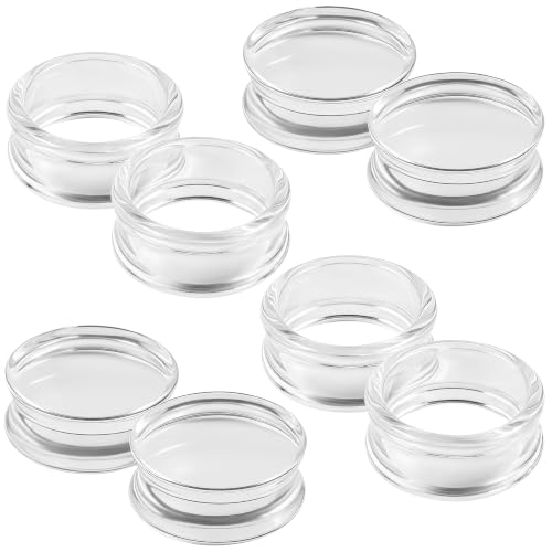 6G-30mm Acrylic Gauges for Ear Solid and Hollow Tunnel Plugs Stretcher lightweight Plugs Clear Double Flared Flesh Tunnels Earrings for Women Men - color: Clear:14mm = 9/16 inch