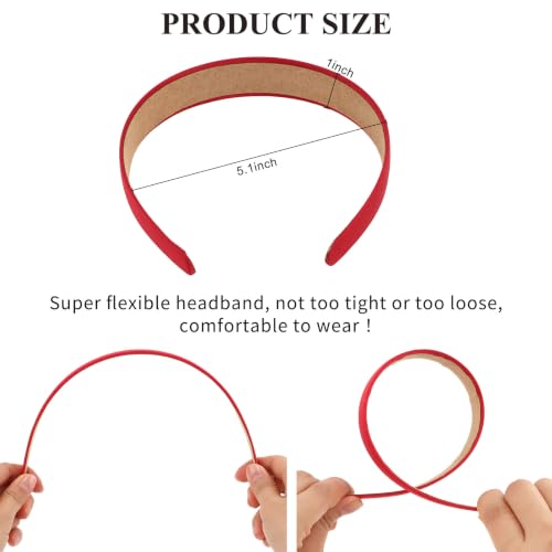 Wecoe Satin Headbands, 16 Pcs 1 Inch Hair Bands for Women & Girls(Set F) | Great for daily wear, festive looks & DIY crafts - color: Set F