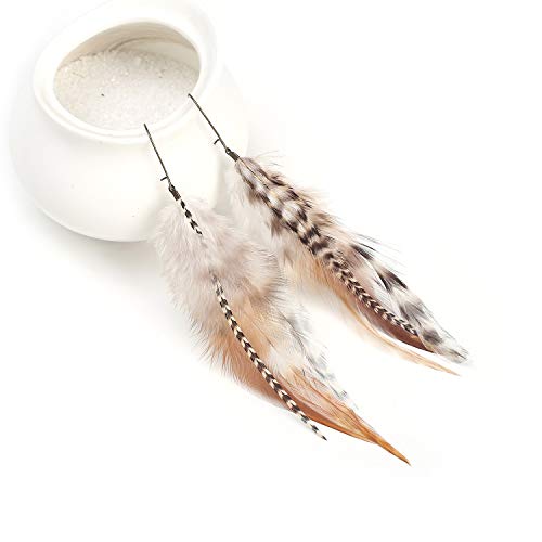 lureme Bohemian Multicolor Pheasant Feathers Dangle Earrings Handmade Natural Feather Earrings (er006314) - style: Style C