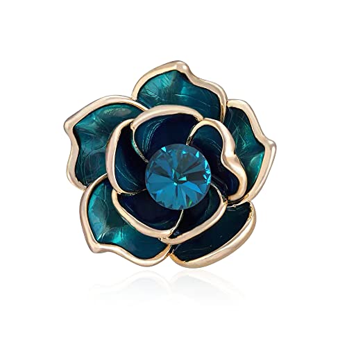 Women Camellia Flower Pearl Enamel Brooch Pins for Ladies Jewelry Fashion - color: B