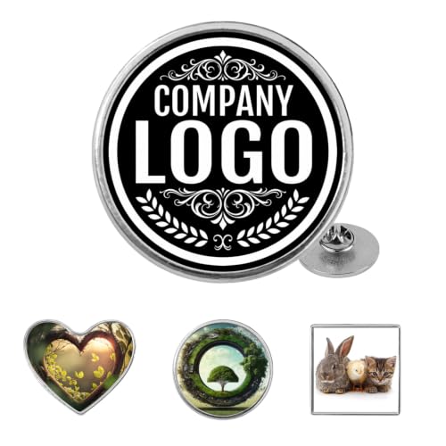 Custom Lapel Pins With Logo - Custom Pins Customized Buttons for men Customized Pin Bulk - color: Round-Silver