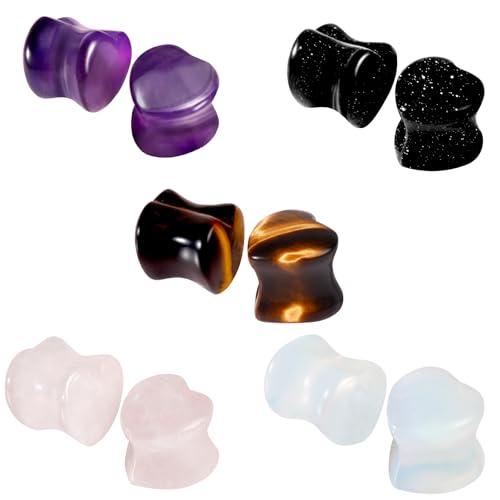 2Pcs-18Pcs Ear Gauges Surgical Steel Ear Tunnels Gauges Hypoallergenic Expander Stretching Ear Plugs Tunnels Multicolor Single Flared Earring Piercings Jewelry for Men Women - color: Multicolor-H, size: 00g(10mm)