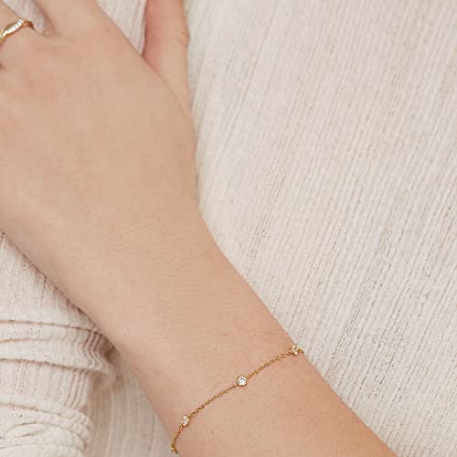 PAVOI 14K Gold Plated Beaded Bracelet for Women | Stackable Gold Bead Bracelet | Adjustable Dainty Gold Jewelry - style: Station