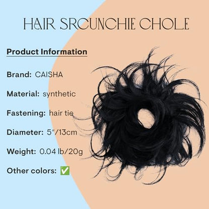 CAISHA Small Scrunchy Updo Hairpiece Ponytail Extensions Hair Tie Black HG3a - color: black #1 HG3a