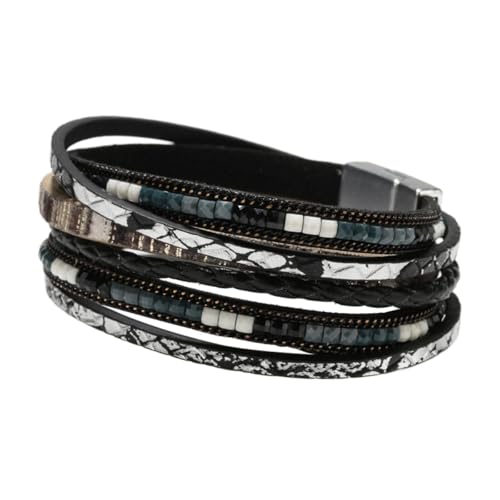 PU Leather Wrap Bracelet Bracelet for Women Bohemian Handmade Decorative Jewelry Gift Multi Layer Layered Bracelet Bracelet