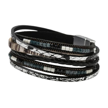 PU Leather Wrap Bracelet Bracelet for Women Bohemian Handmade Decorative Jewelry Gift Multi Layer Layered Bracelet Bracelet