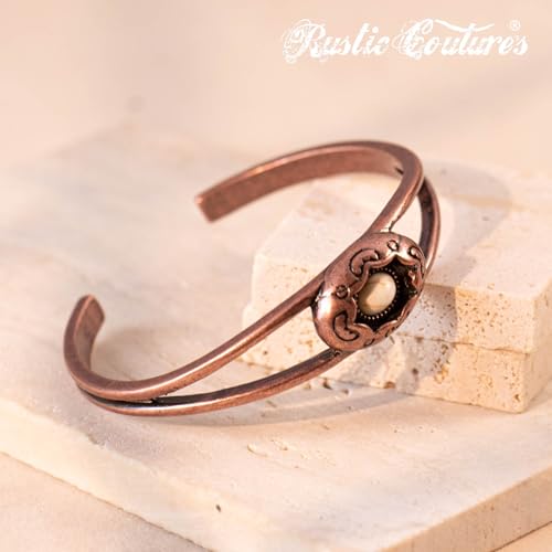 Montana West Rustic Couture's Bohemian Turquoise Cuff Bangle Bracelets for Women Cowgirl - color: Bright White