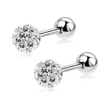 20G Stud Earrings Set for Girls Sensitive Ears with Screw on Safety Backs Surgical Steel Womens Tragus Cartilage Piercing Jewelry Hypoallergenic