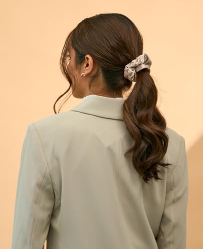 SILVR BEAR Luxury Satin Scrunchies, Satin Hair Ties for Thick & Curly Hair, Brown Scrunchies for Women and Girls, Softer than Silk Hair Ties (Earthy Shades) - color: Earthy Shades