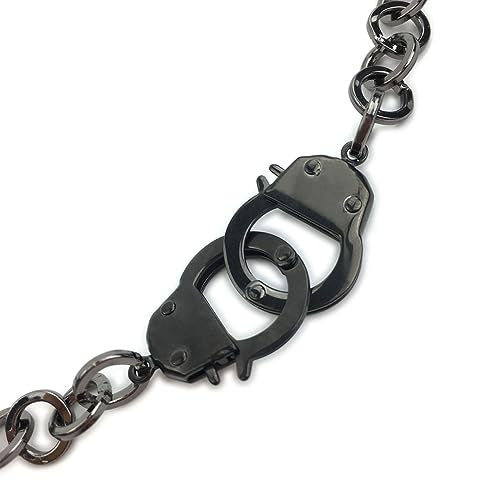 Succuba Stainless Steel Handcuff Choker Necklace Chain Pendant Choker Collar Necklace for Women and Men from 16 to 24 Inches with Box - color: B, size: 24 Inches