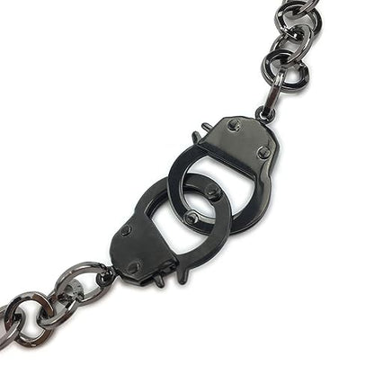 Succuba Stainless Steel Handcuff Choker Necklace Chain Pendant Choker Collar Necklace for Women and Men from 16 to 24 Inches with Box - color: B, size: 24 Inches
