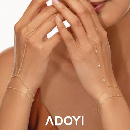 Gold Bracelets for Women, 14K Gold Plated Stackable Bracelet Stack Set Adjustable Charm Paperclip Chain Cuban Link Layered Waterproof Jewelry Sets Gifts for Womens 6.5 Inch - color: Gold Style B