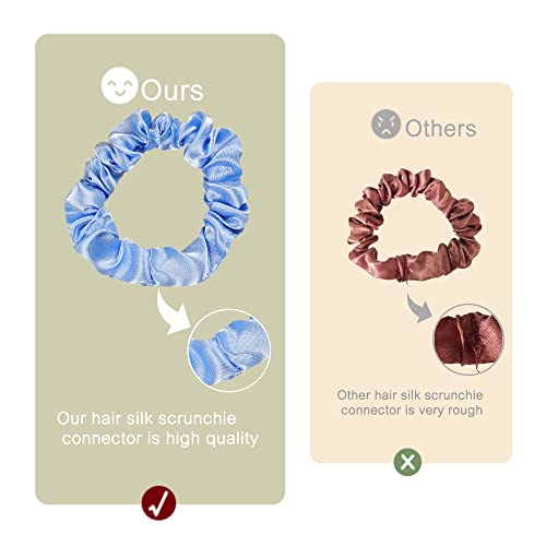 Satin Silk Hair Ties Small Scrunchies for Women Girls Ponytail Holders 20 Pcs Mini Bulk Scrunchies Elastic Hair Bands for Thick Curly Hair Pony Tails Hair Ties - color: Bright color
