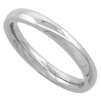 Sabrina Silver Surgical Stainless Steel 3mm Domed Wedding Band Thumb/Toe Ring Comfort-Fit High Polish sizes 5-12 - style: Polished Finish