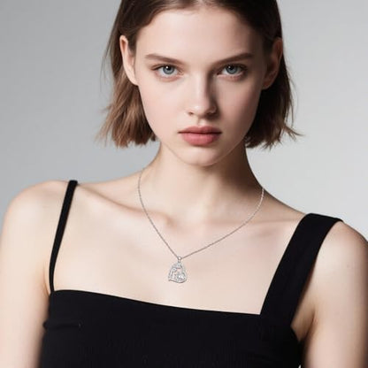 Heart Animal Necklace 925 Sterling Silver Cute Animal Pendant Jewelry Birthday Gifts for Women Girlfriend Mom Animal Lovers - style: Dragon