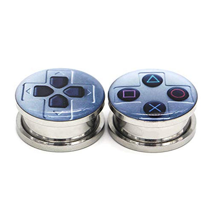 Ear Gauges Plugs Stretching Surgical Steel Piercing Jewelry 4pcs 2g-1" - style: Gauge:7/8"(22mm)