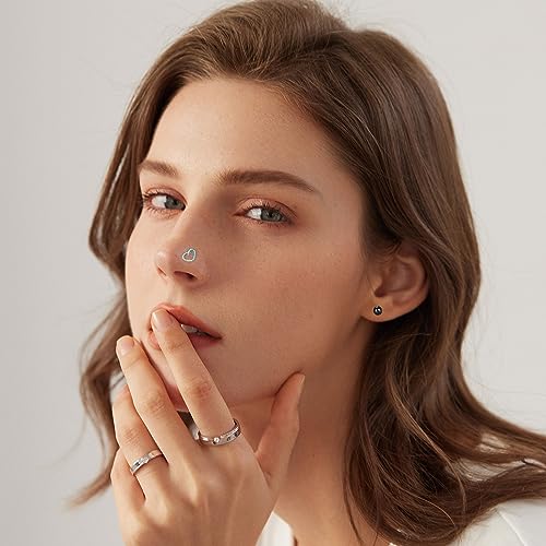 36-44 Pcs 18G 20G Nose Rings Studs Nose Rings for Women Nose Piercings Jewelry Surgical Stainless Steel Nose Studs Moon Star Heart Butterfly Hypoallergenic Body Piercing Jewelry for Women Men - color: 20G Black A-Screw- 44 Pcs
