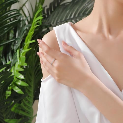 2mm 5mm Tainless Steel Cubic Zirconia Wedding Band Rings For Women,Stackable No Tarnish Fashion Cross Rings Size 4-10 - color: Silver