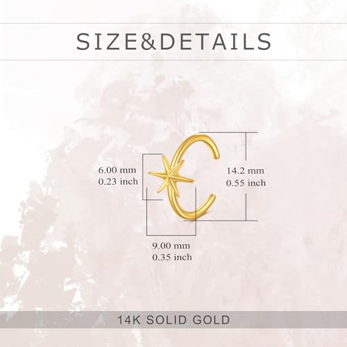 KECHO 14K Gold Ear Cuff Earrings Hypoallergenic Non Piercing Cartilage Earring Jewelry Gifts for Women - style: Star