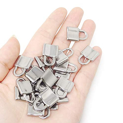 Honbay 20PCS Stainless Steel Silver Lock Pendants Charms for Necklace Bracelet Jewelry Keychain Making