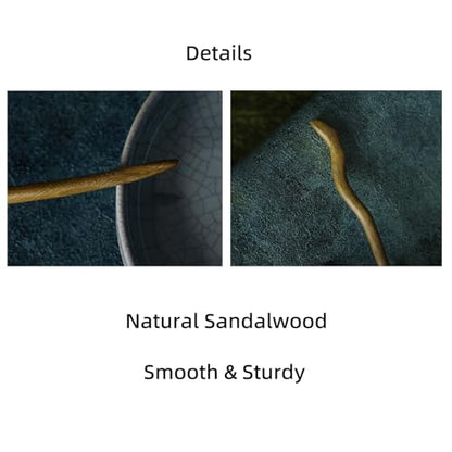 Hair Sticks for Buns 9.0" Ebony Hair Chopsticks for Women Long Hair Simply Wooden Hair Pin sticks (2-Sandalwood 8.7") - color: 2-Sandalwood 8.7"