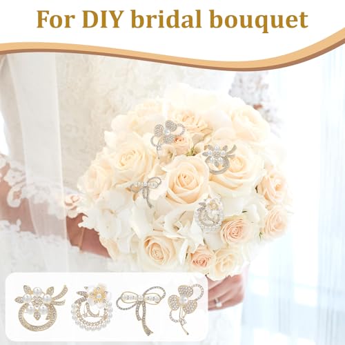 4pcs Brooches and Pins for Women, Flower Brooch, Crystal Pearl Brooch, for Women Fashion Accessories - style: pearl