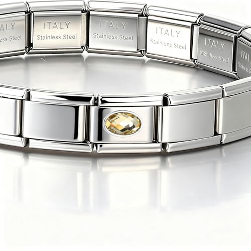 Italian Bracelet Charm,9mm,April,Birthday & Date > Birth Stone - Simple Ellipse - color: November