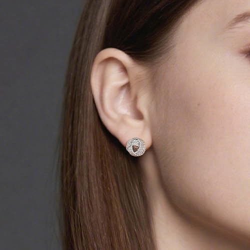 Love Knot Stud Earrings for Women Gold Plated Knot Earrings Geometric Twisted Statement Earrings Trendy Jewelry - color: Silver 11.5mm Twisted Knot