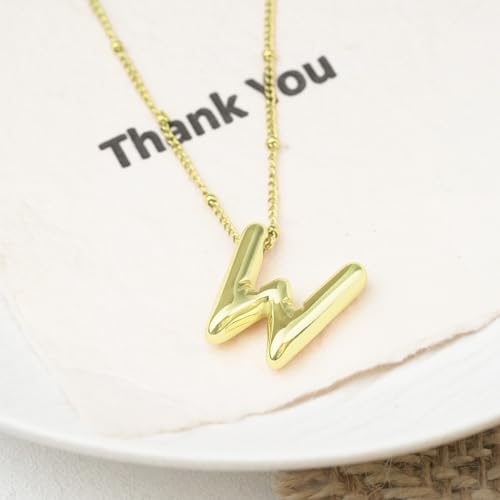 2 PCs Gold Plated Necklace Set for Women - Non Tarnish Jewelry Gift with Fashion Design - style: 2 PCs W Style
