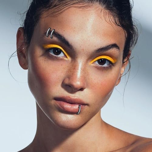 16G Labret Stud, G23 Titanium Vertical Labret Lip Piercing Jewelry, Gold Eyebrow Ring Clicker Belly Button Ring Hoop For Women Men - color: Black, size: 10mm Clear CZ