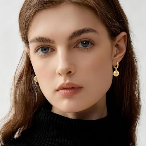 14K Gold Plated Dangle Hoop Earrings for Women | Bridal Small Dangle Gold Earrings Cubic Zirconia Huggie Drop Trendy Fashion Leopard Print Women's Jewelry - color: Gold-A
