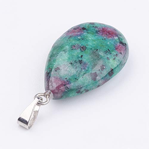 FASHEWELRY 12Pcs Teardrop Stone Pendants Water Drop Healing Crystal Quartz Chakra Gemstone Rock Charms Random Mixed for Necklace Jewelry Making Hole: 6x2mm - color: 6-Mixed Color-Teardrop-Random