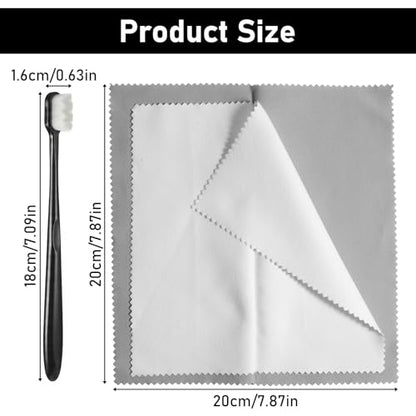 Jewelry Cleaning Cloth, Jewelry Cleaning Brush Silver Polishing Cloth, Sterling Silver Polishing Cloths Clean Brush for Silverware, Diamonds