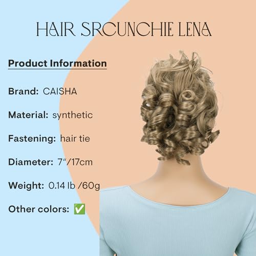 CAISHA Jumbo Hairpiece Scrunchy Updo Voluminous Curly Messy Bun Dark Blonde G3L - color: dark blonde #16 G3L