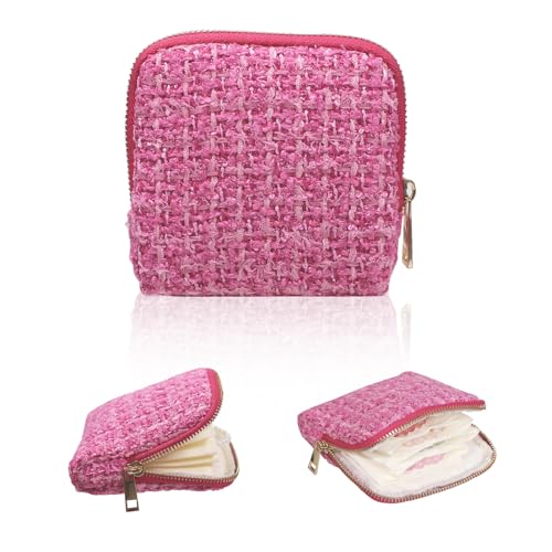 Stratalife Small Travel Jewelry Case, Qulited Storgae Pouch | Portable Jewelry Organizer for Gemstones Healing Crystal & Bracelets Bangles, 6 Pouches Ring Holder with Zipper, Rose Pink - color: Quilted Rose Pink