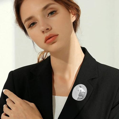 4 PCS Irregular Round Brooch Pins Vintage Metal Geometric Pin for Women | Round Disc Lapel Pin Minimaliast Geometric Waterdrop Shape Durable Incredibly Vversatile for Coat Scarves Shaw