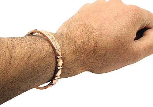 Healing Lama™ Hand Forged 100% Copper Bracelet. Made with Solid and High Gauge Pure Copper. - style: Carved