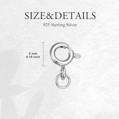 925 Sterling Silver Lobster Clasp for DIY Necklace Bracelet Jewelry Making, Double Spring Clasp with Closed Jump Rings, Necklace Extender Clasp Connector Bracelet Extension (Style 3) - style: Style 3