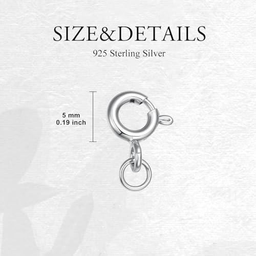 925 Sterling Silver Lobster Clasp for DIY Necklace Bracelet Jewelry Making, Double Spring Clasp with Closed Jump Rings, Necklace Extender Clasp Connector Bracelet Extension (Style 2) - style: Style 2