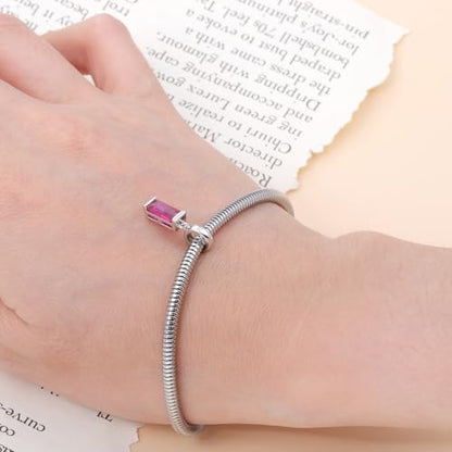 Helonley Birthstone Charms for Charms Bracelet: Birth Stone Charms | 925 Sterling Silver Birth Stone Bead Charms for Bracelets and Necklaces, Christmas Birthday Gifts for Mom and Wife - color: Jul.