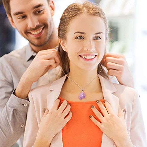 DanLingJewelry 20 pcs Natural Amethyst Pendants Tumbled Healing Crystal Chakra Reiki Gemstone Bead Charms for Necklace Jewellery Making - color: Amethyst- 20pcs