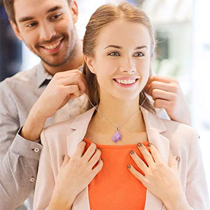 DanLingJewelry 20 pcs Natural Amethyst Pendants Tumbled Healing Crystal Chakra Reiki Gemstone Bead Charms for Necklace Jewellery Making - color: Amethyst- 20pcs