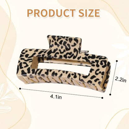 laxizar 4 Pcs Hair Clips 4.1 Inch Claw Clips Leopard Hair Accessories - color: leopard print 3